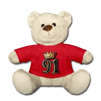 91 Zahl Krone - Teddy - Rot - Vorne