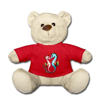 Verschenke diese süßen Seepferde zum Valentinstag - Teddy - Rot - Vorne