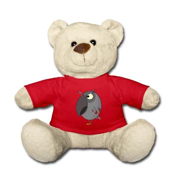 Wütender grauer Papagei - Teddy - Rot - Vorne