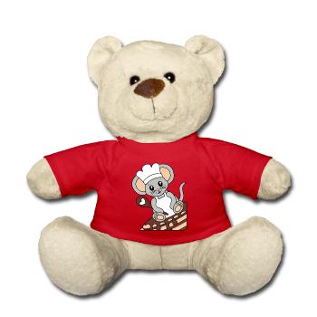 Mäusekoch auf Pfannkuchen - Teddy - Rot - Vorne