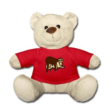 chill faultier entspannen muede chillen haengen sc - Teddy - Rot - Vorne