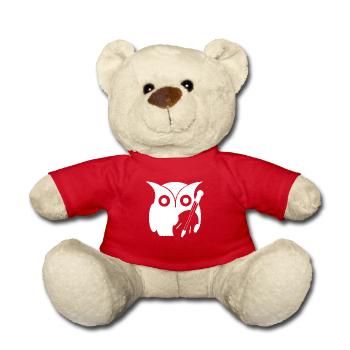 Eule mit Instrument - Teddy - Rot - Vorne