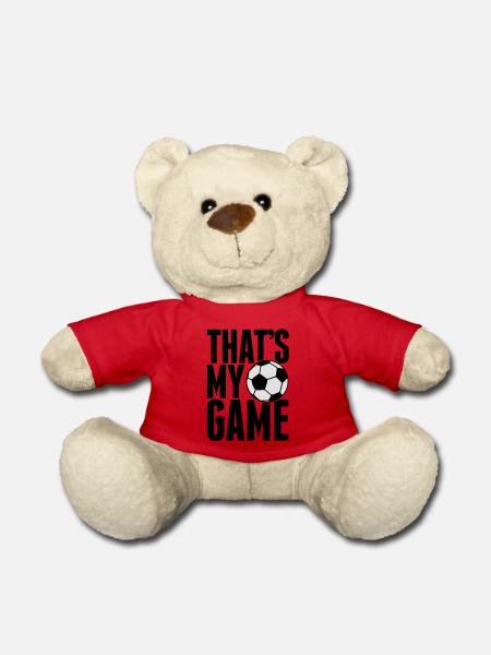 that's my game - soccer - Teddy Bear - red