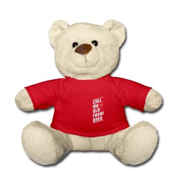 Vintage Call Me Old Fashioned Whiskey - Bourbon - Teddy Bear - red - Front