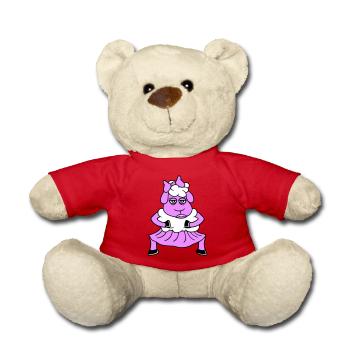 Sheep Girl Woman Female Pretty Tired Dancing Skirt - Teddy Bear - red - Front