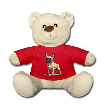 Französische Bulldogge, French Bulldog Bouledogue - Teddy Bear - red - Front