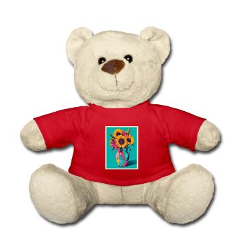 Pop Art Blumenvase - Teddy - Rot - Vorne