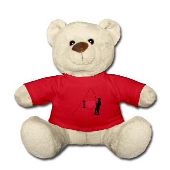 J'aime le coeur de pêche pêcheur amour silhouette sport c - Nounours - rouge - Devant