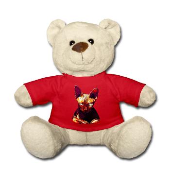 Sphynx cat from hell va - Teddy Bear - red - Front