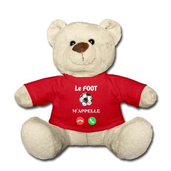 Le Foot m'appelle - J'aime le Foot - Nounours - rouge - Devant