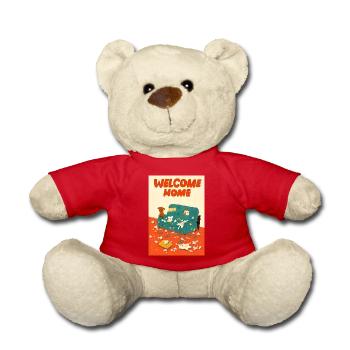 Illustration de chiens coquins mignons - Nounours - rouge - Devant