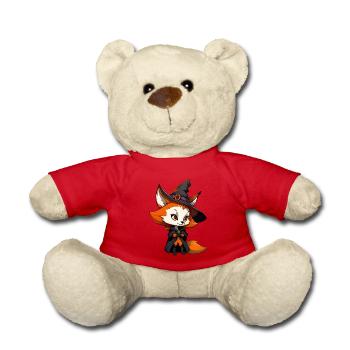 Renard d’Halloween mignon avec chapeau de sorcière. - Nounours - rouge - Devant