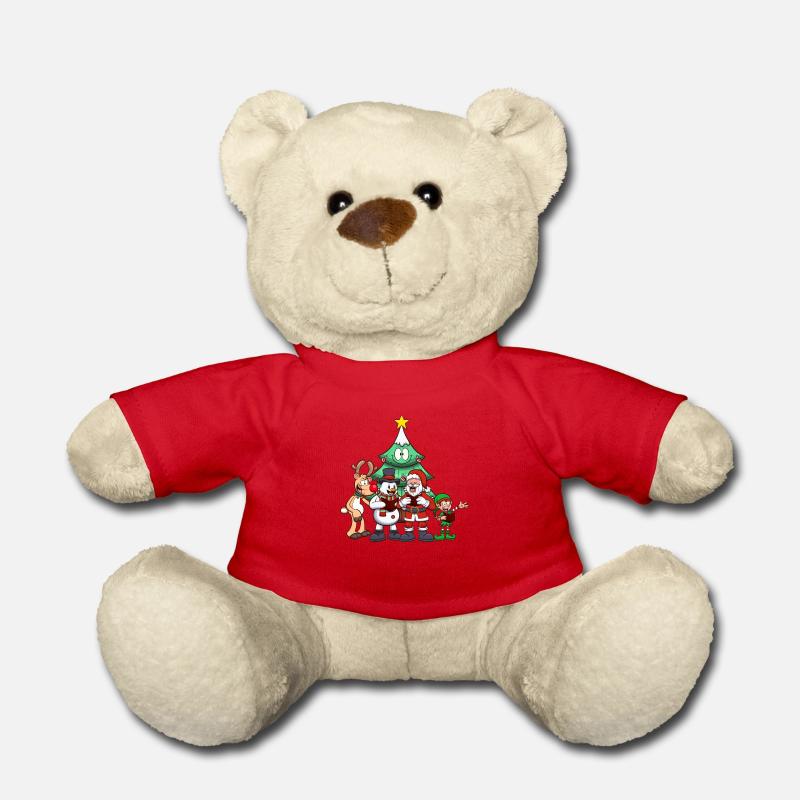 Weihnachtsfiguren singen - Teddy - Rot