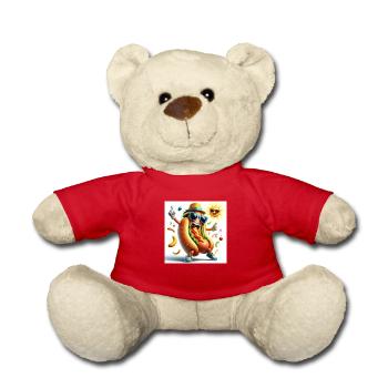Dancing Hot Dog - Teddy - Rot - Vorne