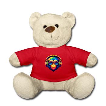 DJ Groove Monkey - Teddy Bear - red - Front