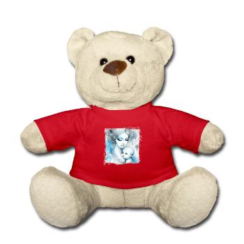 Flowers Women girl fashion design art female style - Teddy Bear - red - Front