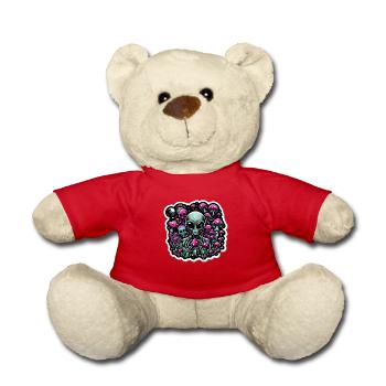 Psychedelischer Alien mit Pilzen - Teddy - Rot - Vorne