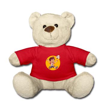 Footballeur 5ème Années, Motif D’anniversaire - Nounours - rouge - Devant