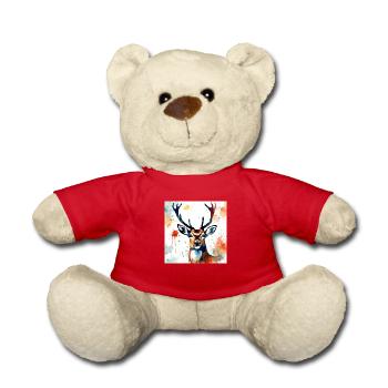 Peinture Cerf - Nounours - rouge - Devant