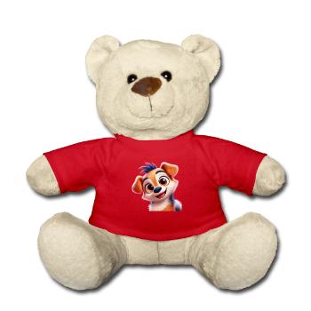 Pixar-Style Cartoon Dog - Teddy - Rot - Vorne