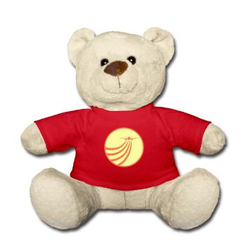 Airplane Flying In The Sun Flying Stripe Round - Teddy Bear - red - Front