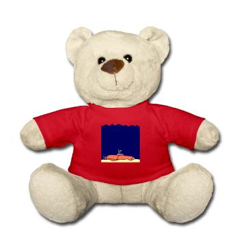 Submarine sunk ground grounded - Teddy Bear - red - Front