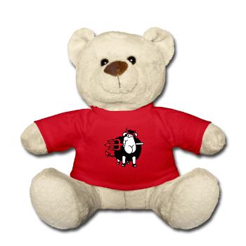 Schaf Teufel Satan Hölle Böse Dreizack Hörner Cool - Teddy - Rot - Vorne