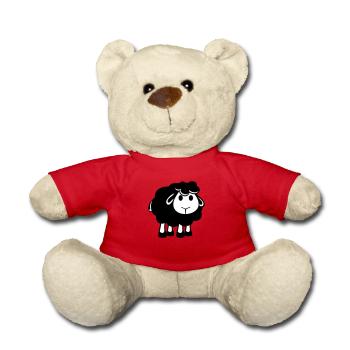 Black Sheep Small Cute Cute Lamb Cool Comic - Teddy Bear - red - Front