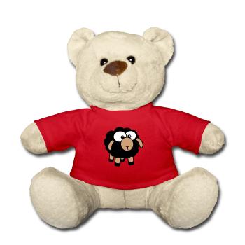 Black Sheep Small Cute Cute Lamb Cool Comic - Teddy Bear - red - Front