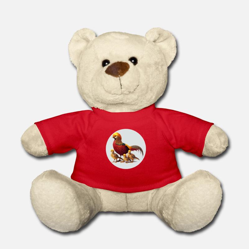 Goldfasan mit Jungen - Teddy - Rot