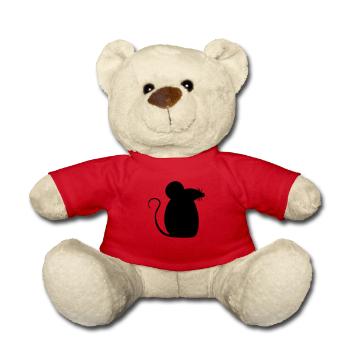 Mouse Mouse Cute Little Rat Rodent Silhouette - Teddy Bear - red - Front
