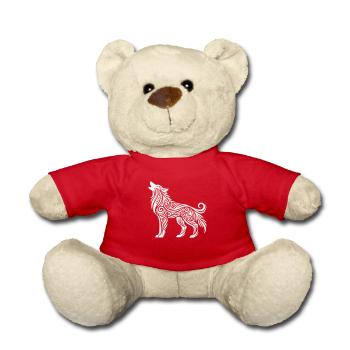 Wolf Tribal Animal - Teddy Bear - red - Front