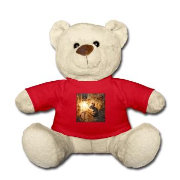 Graffiti Mouse Lamp Rust Metal Urban Street Art - Teddy Bear - red - Front