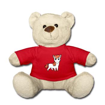 Pferd Süß Pony Fohlen Pferdemädchen Niedlich Comic - Teddy - Rot - Vorne