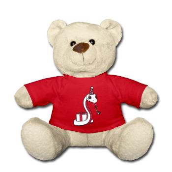 fête d'anniversaire fête cadeau serpent visage - Nounours - rouge - Devant