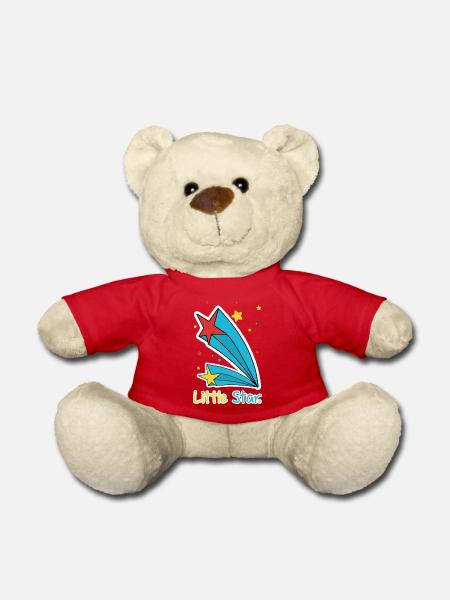 Kleine Sternschießende Kometen-Illustration - Teddy - Rot