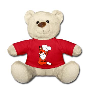 Fox Chef's Hat Chef Cooking Restaurant Kitchen - Teddy Bear - red - Front