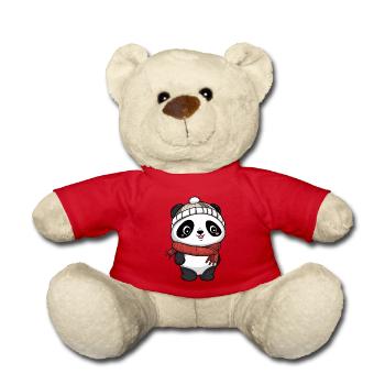 Cute panda in festive winter look! - Teddy Bear - red - Front