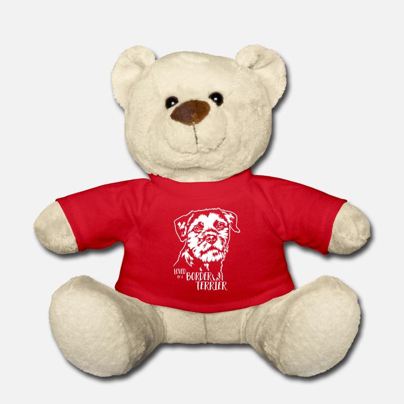 Loved by a Border Terrier Hunde Hund Wilsigns - Teddy - Rot