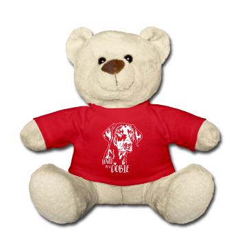 Aimé par un chien Dobie disant Doberman Wilsigns - Nounours - rouge - Devant