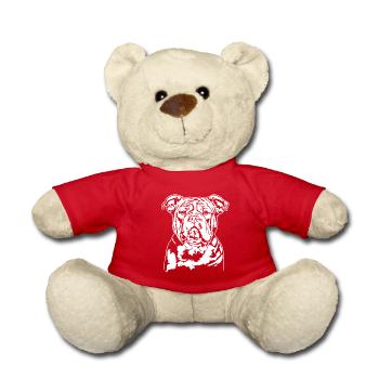 American Bully Portrait Hunde Hund Wilsigns - Teddy - Rot - Vorne