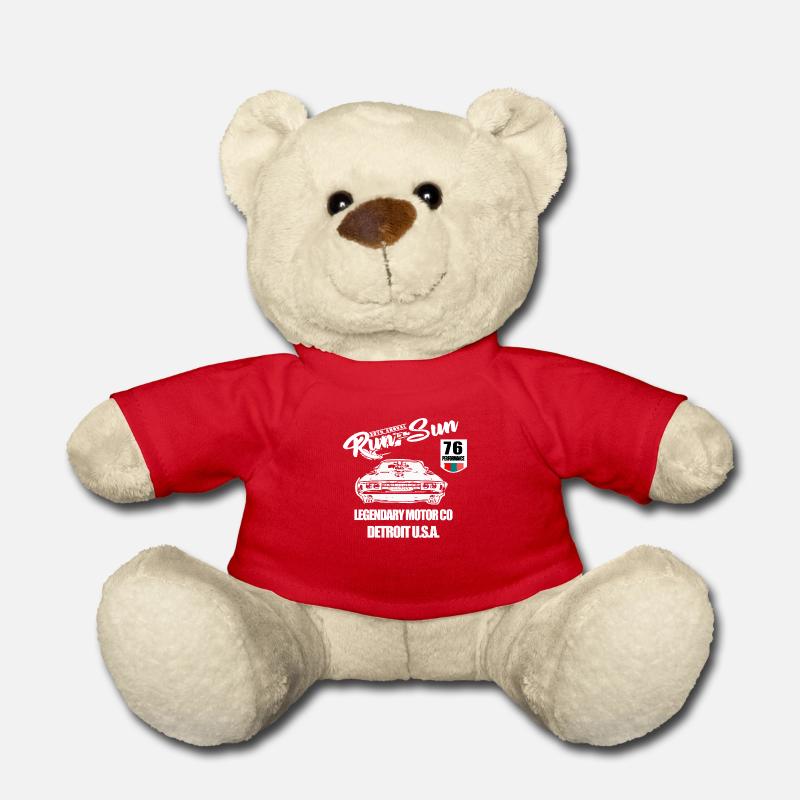 Patch Muscle Car - Teddy Bear - red