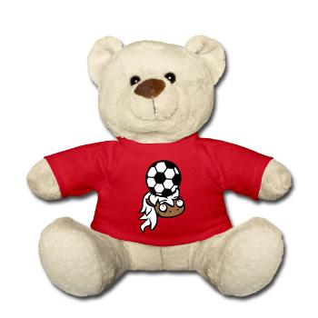 Pferd Fußball Ball spiel Kopfball Verein Fan Hobby - Teddy - Rot - Vorne
