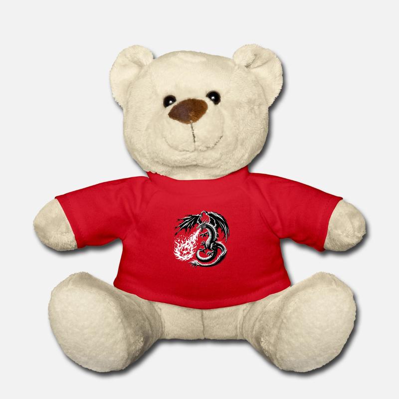 Drache Spuckt Feuer Chinesischer Drache - Teddy - Rot