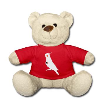 Cockatiel heart - Teddy Bear - red - Front