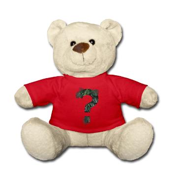 Plantes tropicales vertes Point d’interrogation jungle - Nounours - rouge - Devant
