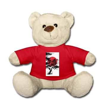 Dunkler Baum im Manga-Stil mit roter Sonne - Teddy - Rot - Vorne