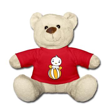 Canard assis sur le ballon Circus Vacances Beach Ball Fun - Nounours - rouge - Devant