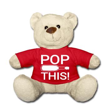Lustriger Party Spruch - Teddy - Rot - Vorne