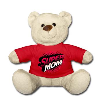Super Mom Gift Mom Mother's Day Birthday - Teddy Bear - red - Front